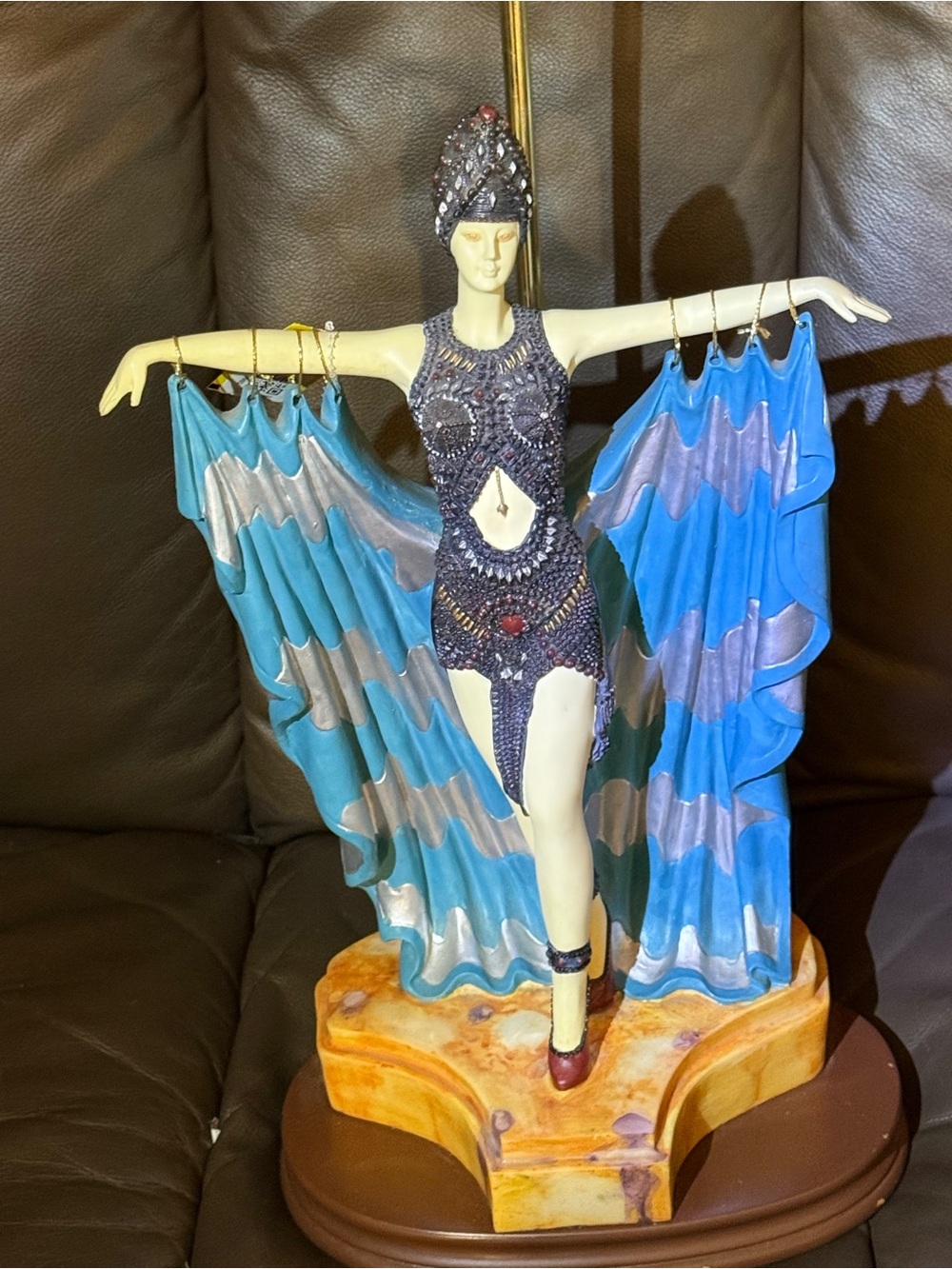 Vintage Art Deco Flapper Dancer Figurine Sculpture Lamp 1920’s Style Rock RARE
